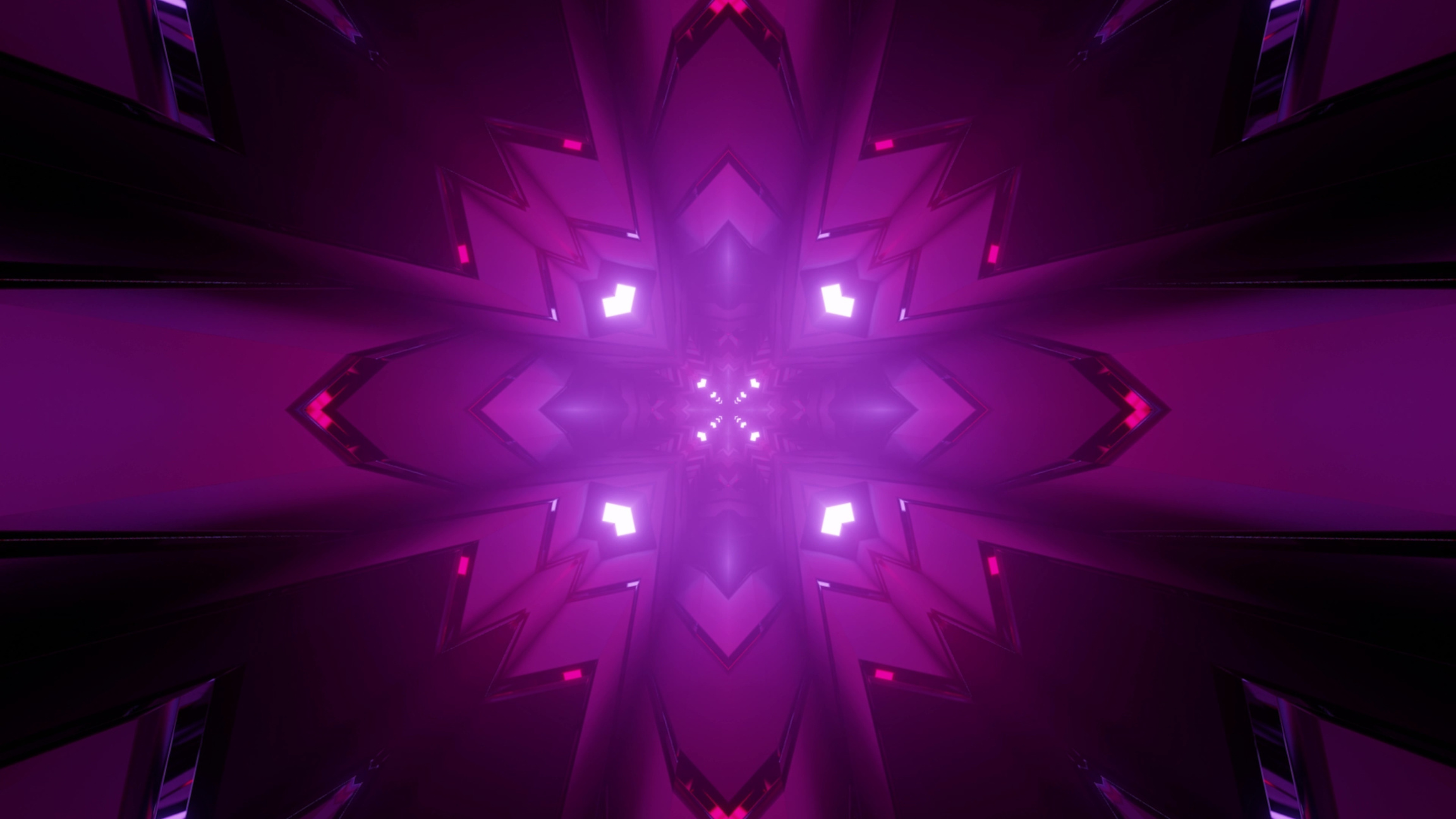 Abstract 3D Illustration of Purple Mandala Pattern